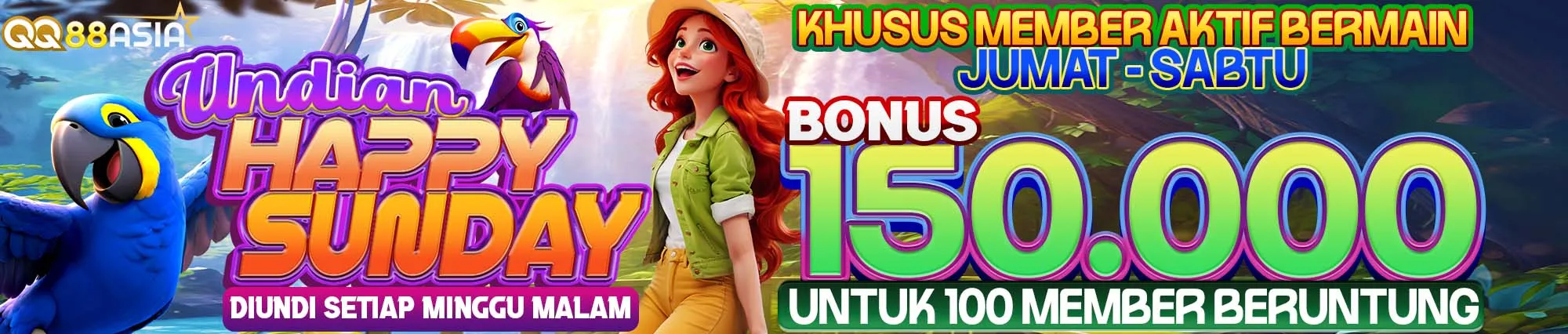 QQ88Asia -- Undian Happy Sunday 150 Ribu